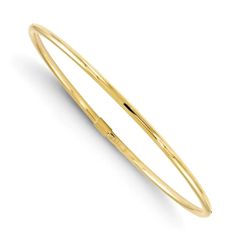 Nonagon charm bracelet-10k Yellow Gold Slip-On Bangle Bracelet, 8.25" (W-3mm)