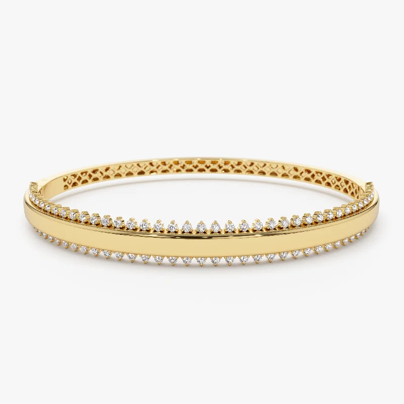 Sprout-shaped bracelet-14k 0.85 Ctw Statement Diamond Bangle Bracelet