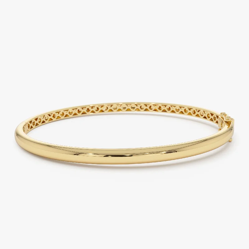 Tarnished gold bracelet-14k 3.5MM Dome Gold Bangle Bracelet