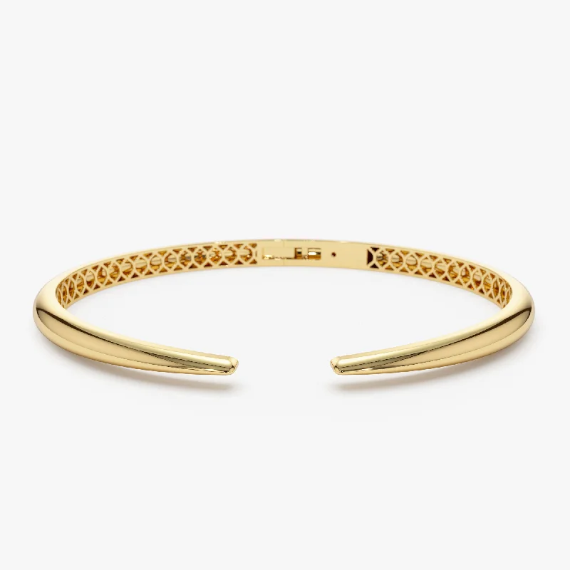 Tiered band bracelet-14k Gold Claw Cuff Bangle Bracelet