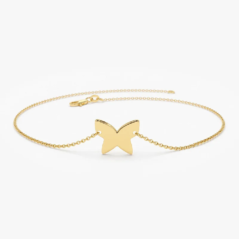 Eclipse moon bracelet-14K Gold Trendy Gold Butterfly Bracelet