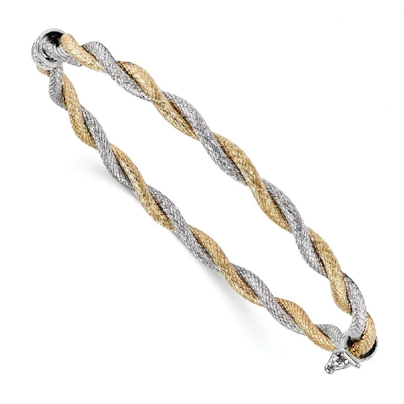 Scored edge bracelet-14k Tri-color Polished Link Bracelet, 7.75" w/0.5in Extender