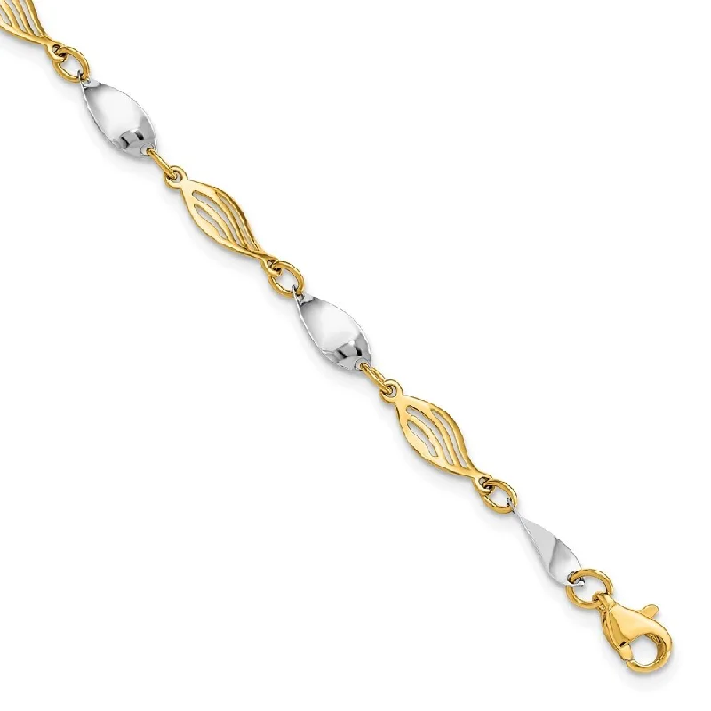 Soft bend bracelet-14k Two-tone 5mm Bracelet, 7"