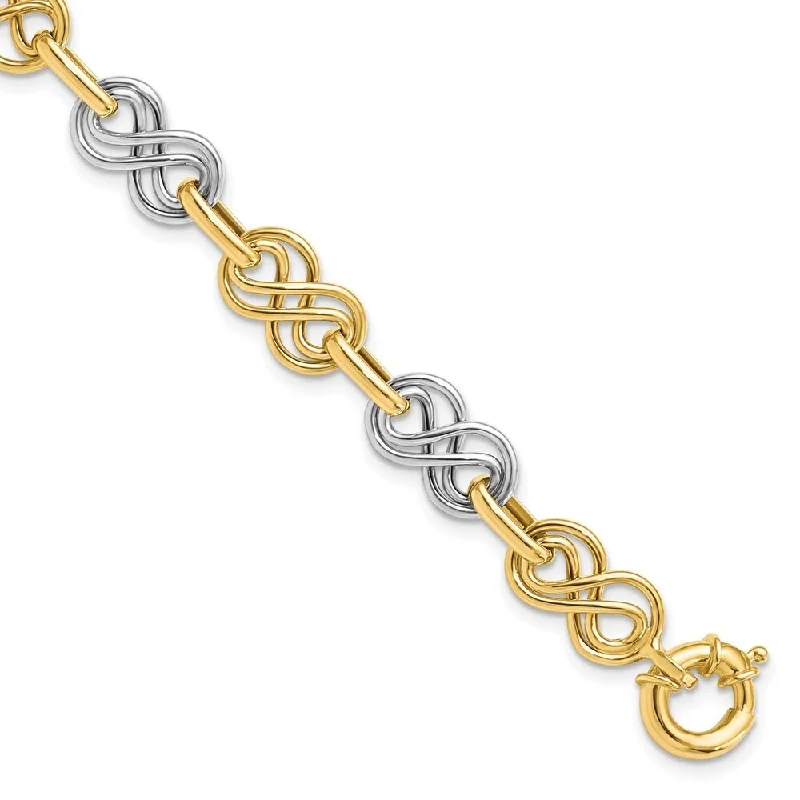 Breezy silver bracelet-14k Two-tone 7.83mm Polished Bracelet, 7.5"