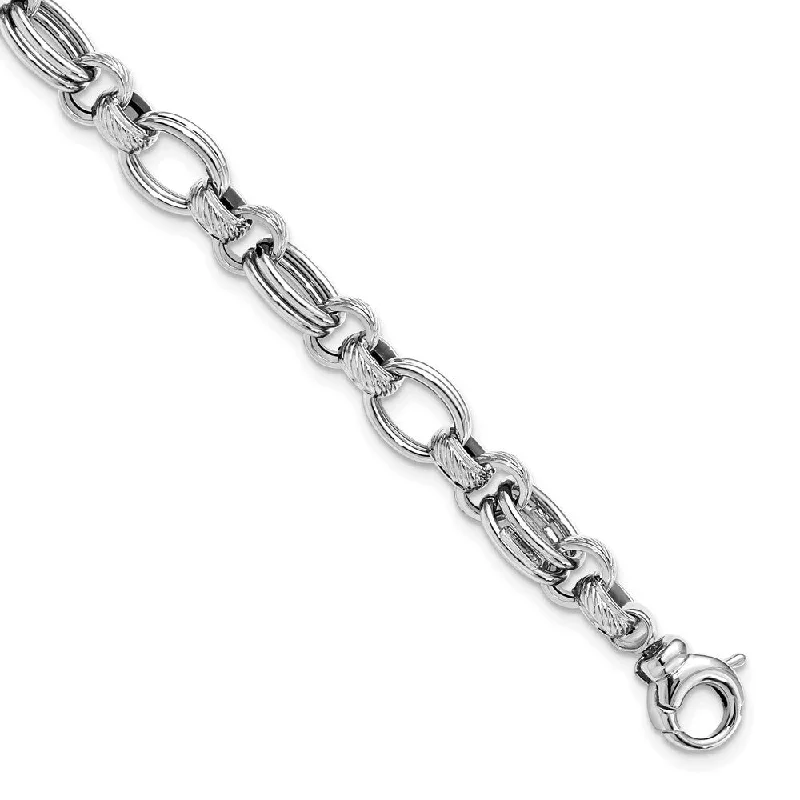 Pointed stone bracelet-14k White Gold 5.73mm Fancy Link Bracelet, 7.5"