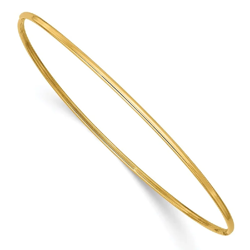 Open-sun bracelet-14k Yellow Gold 1.5mm Slip-on Bangle Bracelet Bracelet, 8"