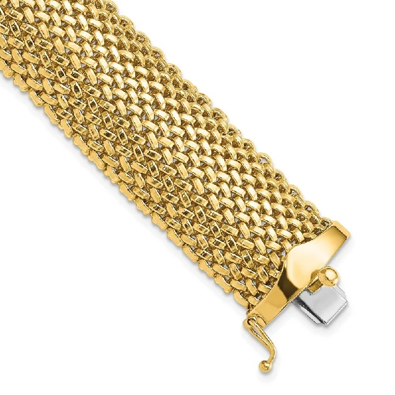 Holographic bracelet-14k Yellow Gold 18.75mm Mesh Bracelet, 7.25"