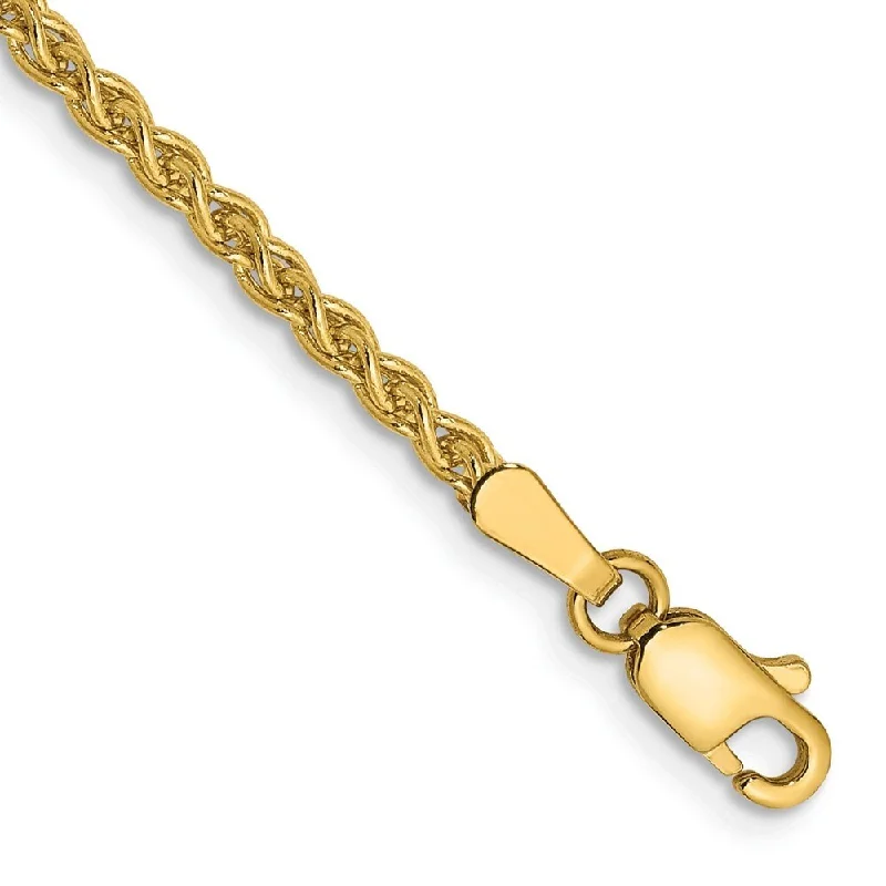 Classic citrine bracelet-14k Yellow Gold 2mm Spiga Chain Bracelet, 7"