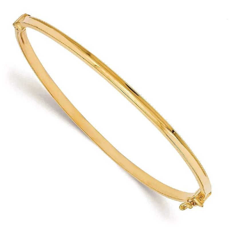 Corded texture bracelet-14k Yellow Gold 3mm Hinged Bangle Bracelet, 7"