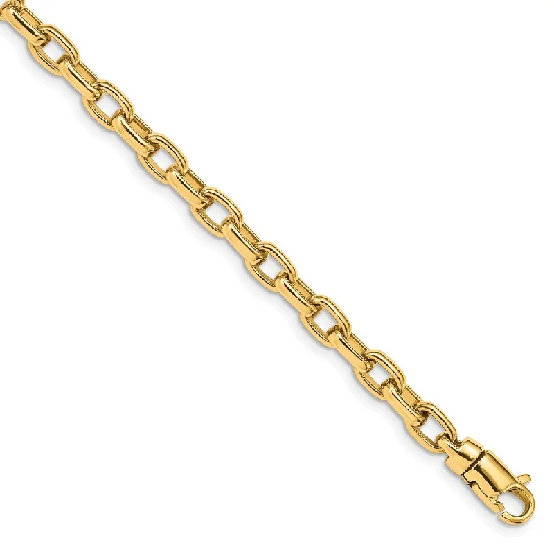 Stacked birthstone bracelet-14k Yellow Gold 5.0mm Fancy Link Bracelet, 7.25"