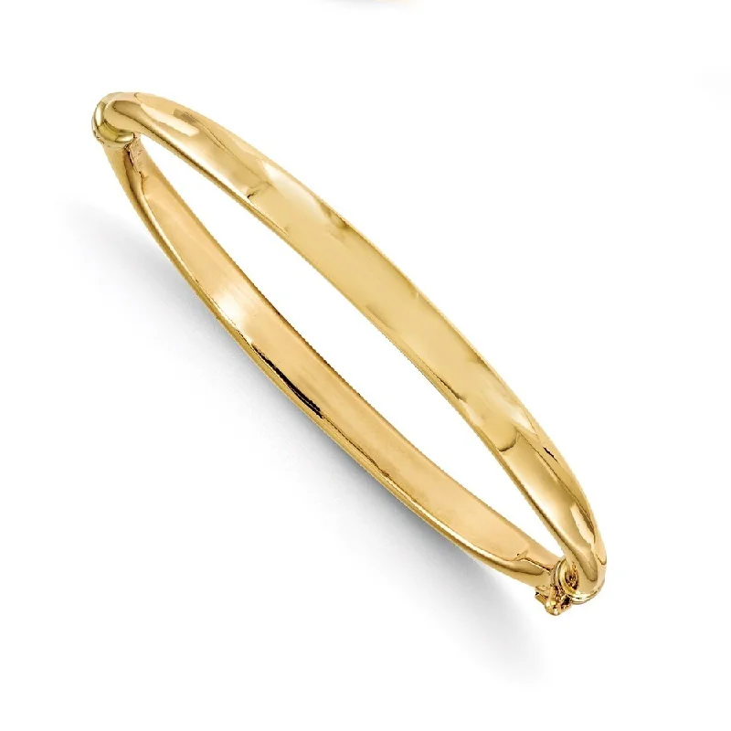 Raised stone bracelet-14k Yellow Gold 5.6mm Hinged Bangle Bracelet