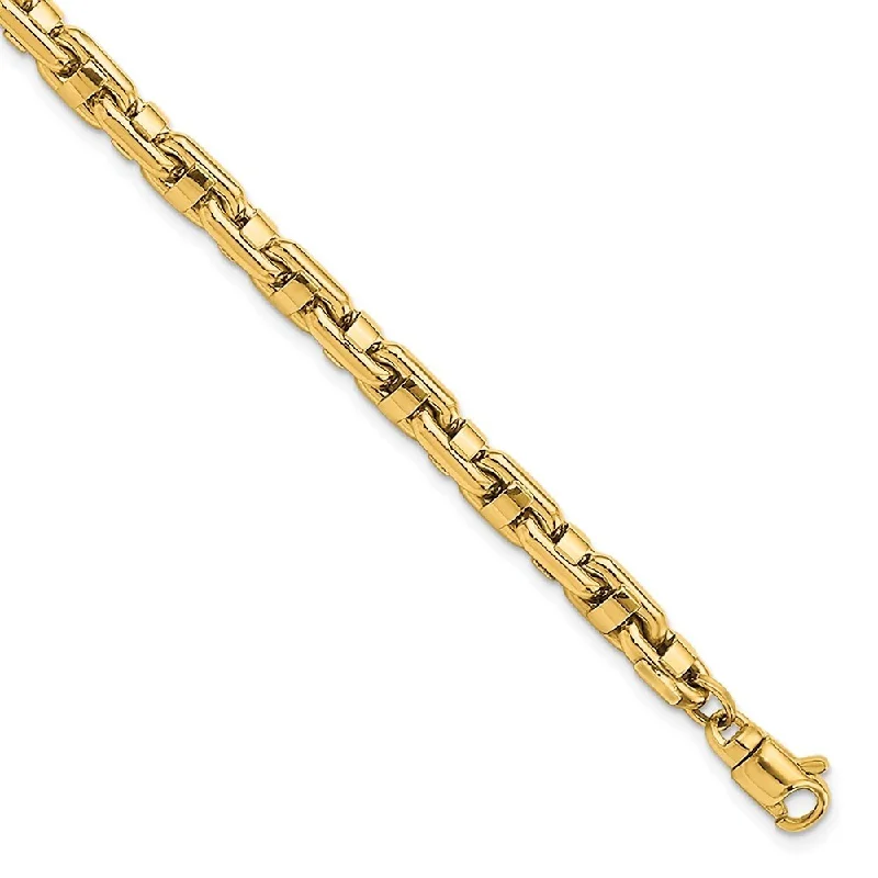 Nonagon charm bracelet-14k Yellow Gold Yellow Fancy Link Men's Bracelet, 8.5" (W-6mm)