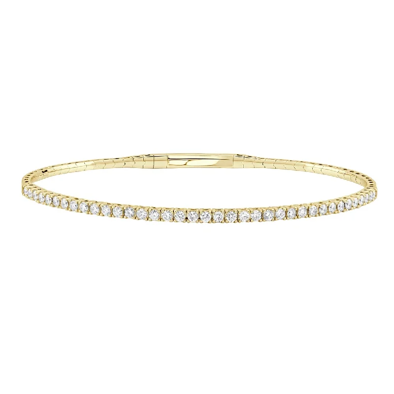 Frilled edge bracelet-Auriya 14k Gold Lab Grown Diamond Bangle Bracelet 1.00 ct. tw. (E-F, SI1-SI2)