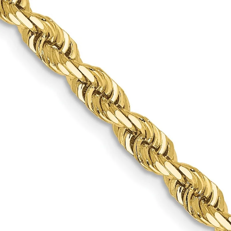 Classic jasper bracelet-Curata 10k Yellow Gold Solid 4mm Sparkle Cut Quadruple Rope Chain Bracelet