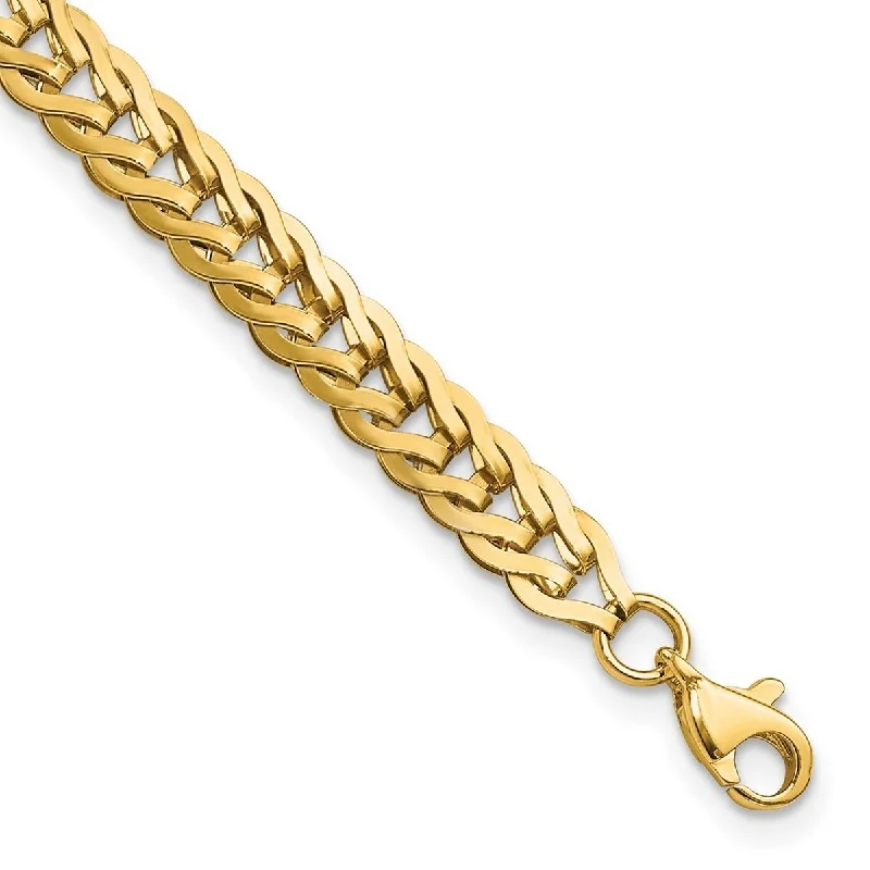 Overlapped bracelet-Curata 14k Gold Polished Fancy Link Bracelet 7.5 Inch