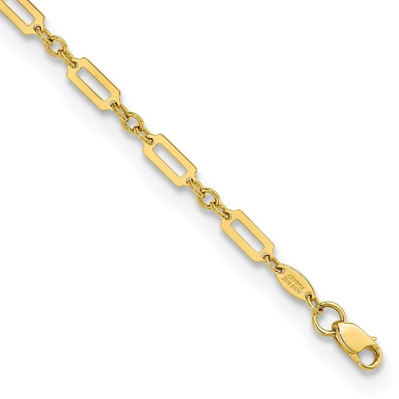 Molten gold bracelet-Curata 14k Gold Polished Fancy Rectangle Link Bracelet 7.5 Inch