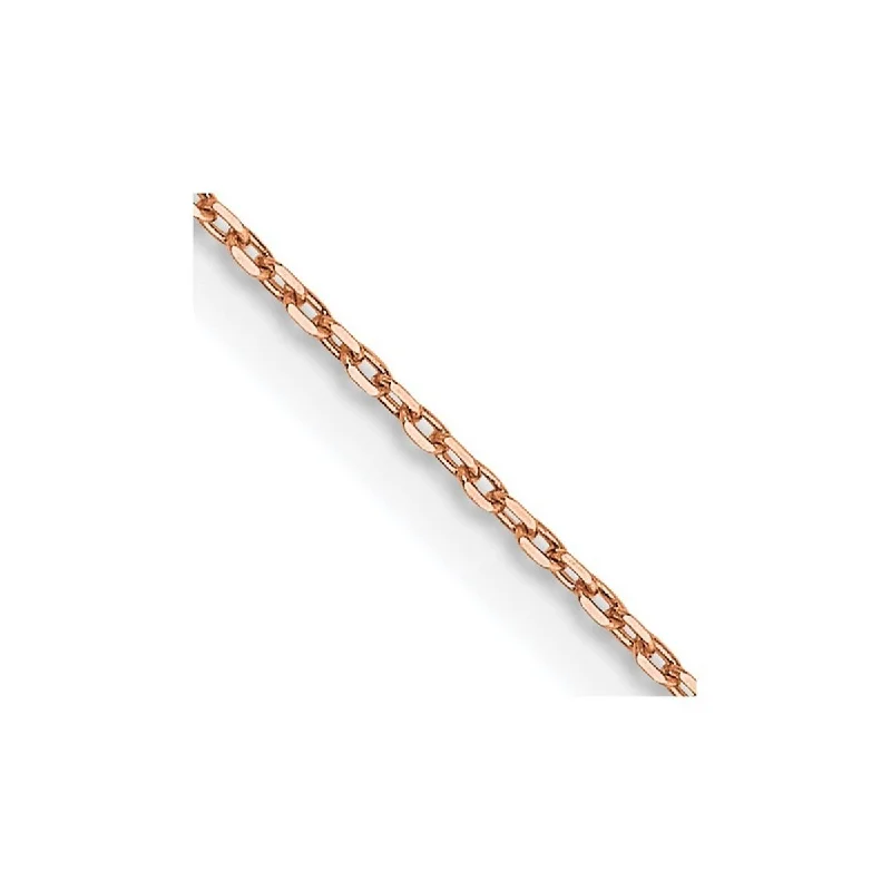 Kite charm bracelet-Curata 14k Rose Gold 10" 0.8mm Sparkle Cut Cable Chain Ankle Bracelet