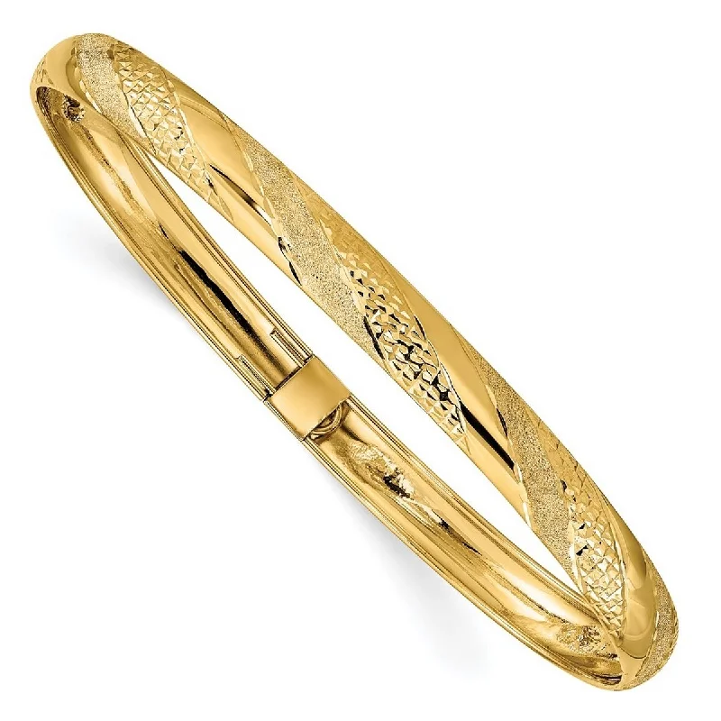 Open-sun bracelet-Curata 14k Twisted Sparkle-Cut Flexible Bangle Bracelet