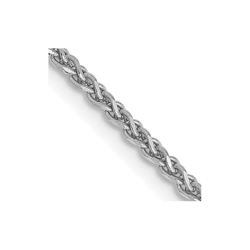 Six-gem bracelet-Curata 14k White Gold 1.4mm Solid D Cut Spiga Link Bracelet Lobster Claw