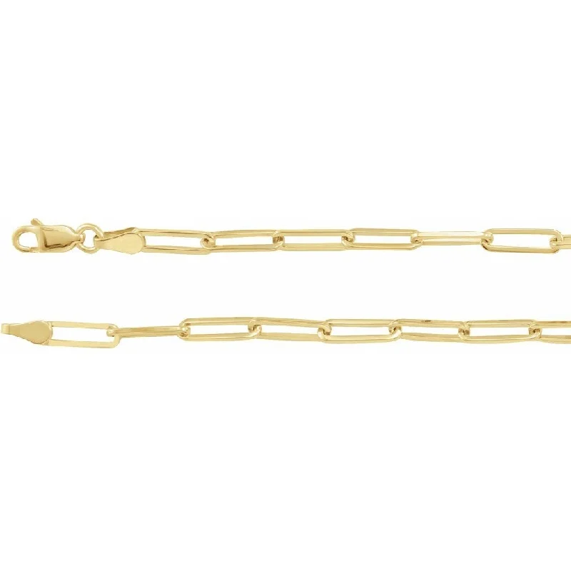 Stamped initial bracelet-Curata 14k Yellow Gold 7 Inch Polished Flat Cable Chain Bracelet With Lobster Clasp