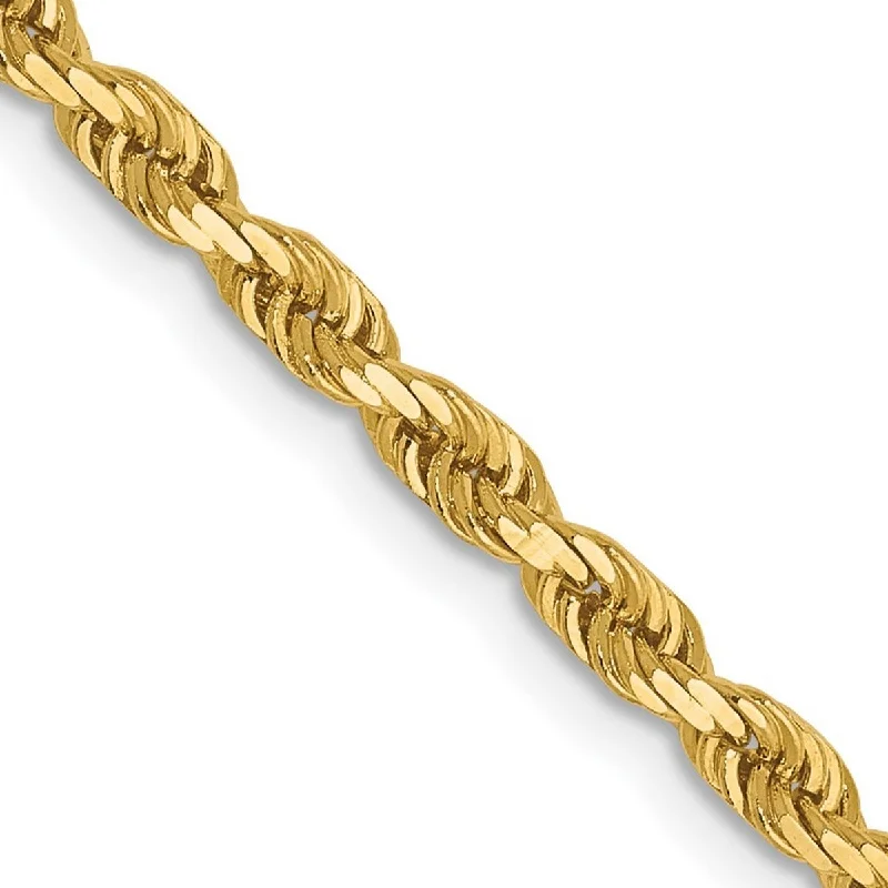 Faded finish bracelet-Curata 14k Yellow Gold Lobster Claw Closure Valu plus 3.0mm Sparkle Cut Chain Bracelet 7 Inch