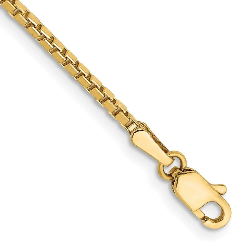 Sleek cobalt bracelet-Curata 14k Yellow Gold Polished 1.5mm Box Chain Bracelet 7 Inch Lobster Claw