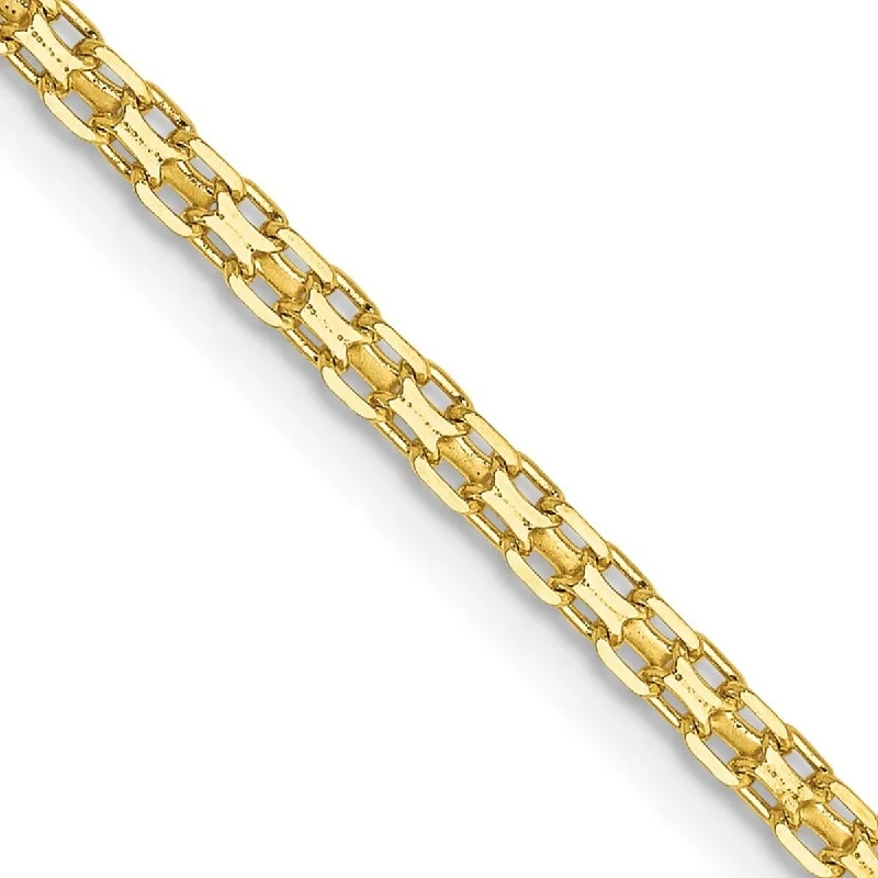 Radiant sun bracelet-Curata 14k Yellow Gold Polished Lobster Claw Closure 2mm Bismark Chain Bracelet