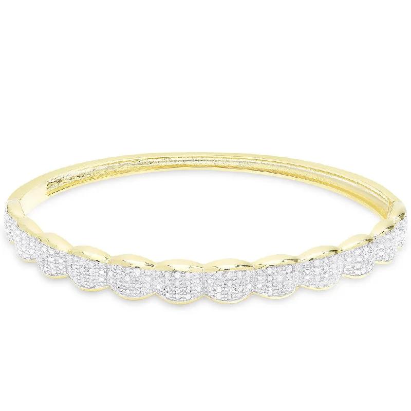 Glazed gem bracelet-Finesque 1/3ct TDW Diamond Bangle