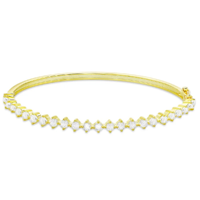 Sprout-shaped bracelet-Finesque Gold Over Silver or Sterling Silver 2.4ct TDW Diamond Tennis Style Bangle