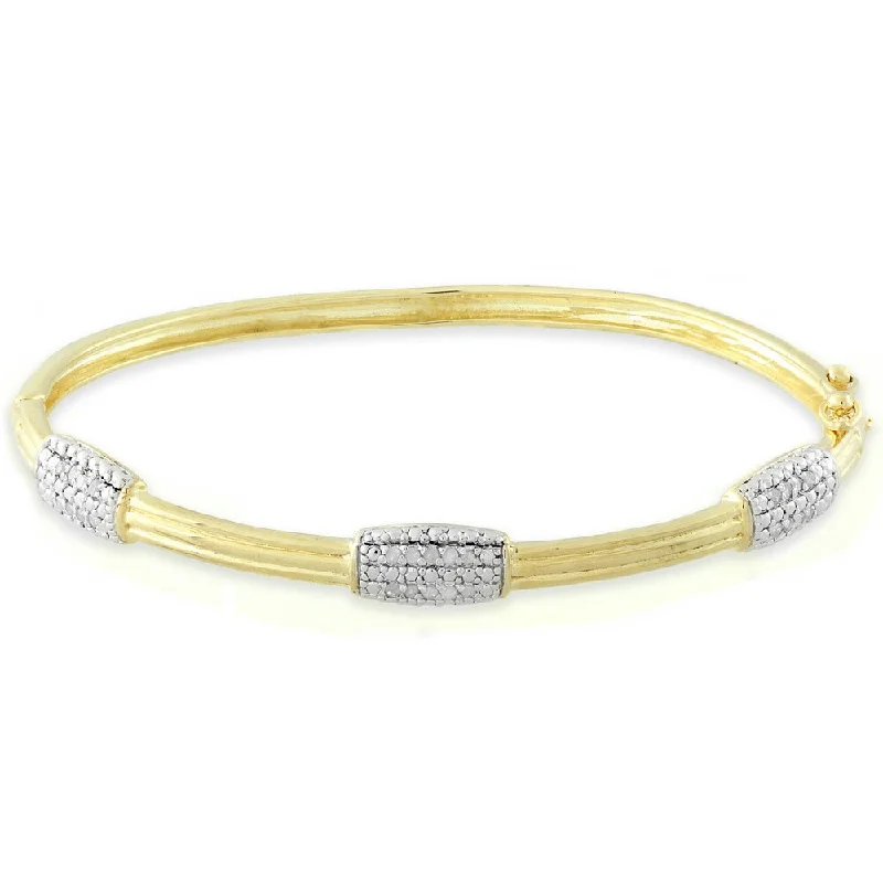 Delicate-band bracelet-Finesque Sterling Silver 1/4ct TDW Diamond Bangle Bracelet (I-J, I2-I3)