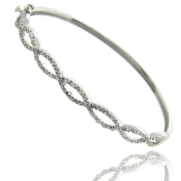 Nested gem bracelet-Finesque Sterling Silver 1/4ct TDW Diamond Twisted Bangle Bracelet (I-J, I2-I3)