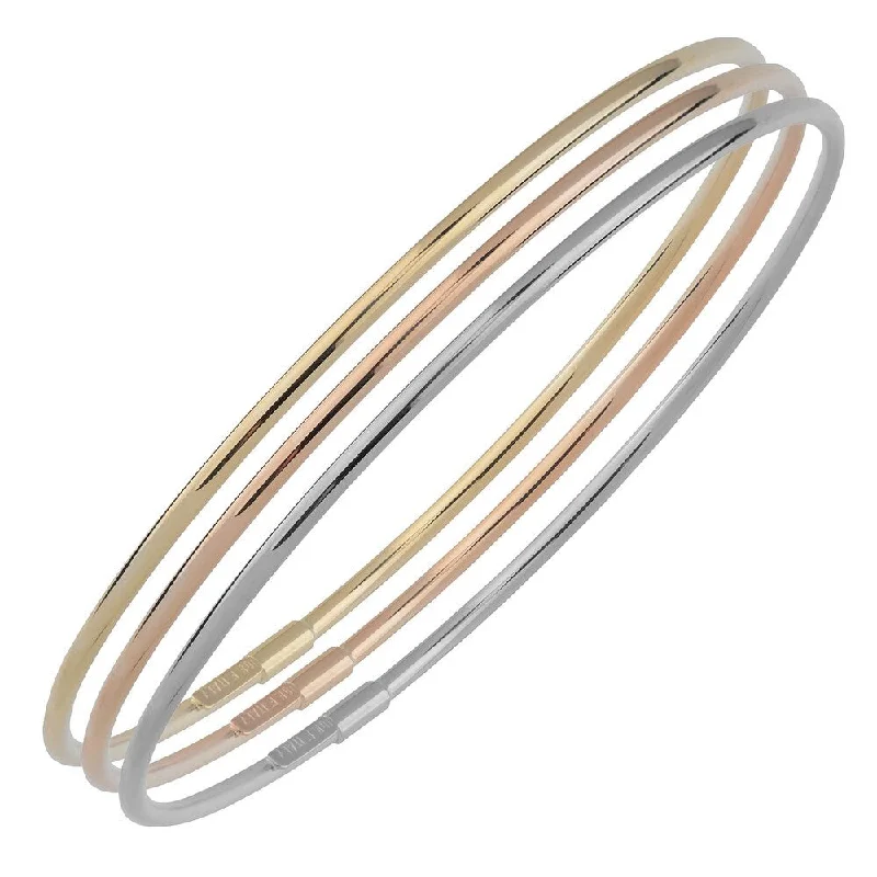 Flecked enamel bracelet-Fremada 10k Gold 2mm High Polish Slip-on Bangle