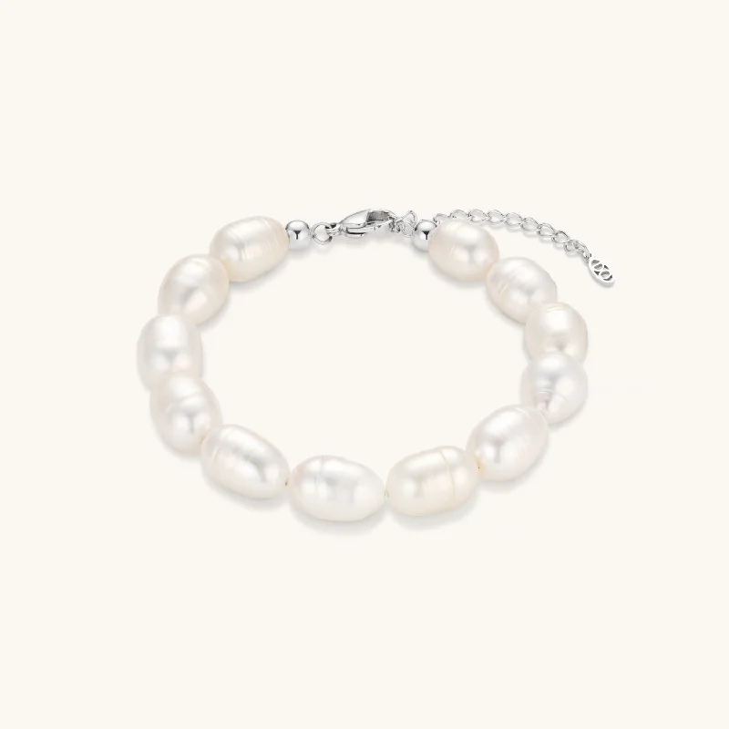 Icy aquamarine bracelet-Harmony Pearl Bracelet In Silver