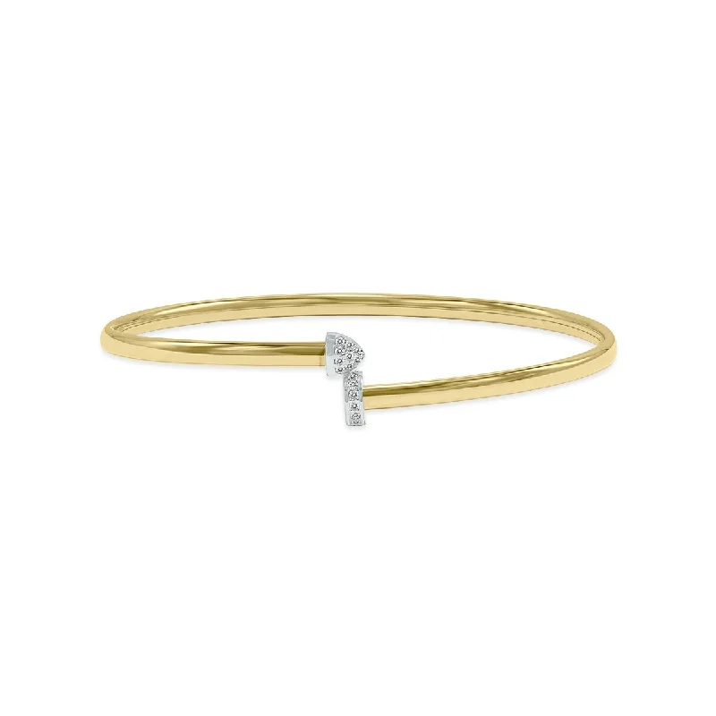 Cut-out bracelet-Marquee Jewels 14K Gold Two Tone Polished Hardware Nail Bangle with Diamond