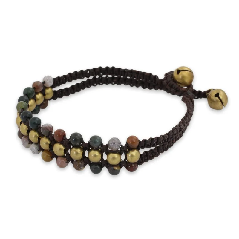 Tall bar bracelet-NOVICA Handmade Brass 'Colors of Joy' Jasper Bracelet (Thailand)