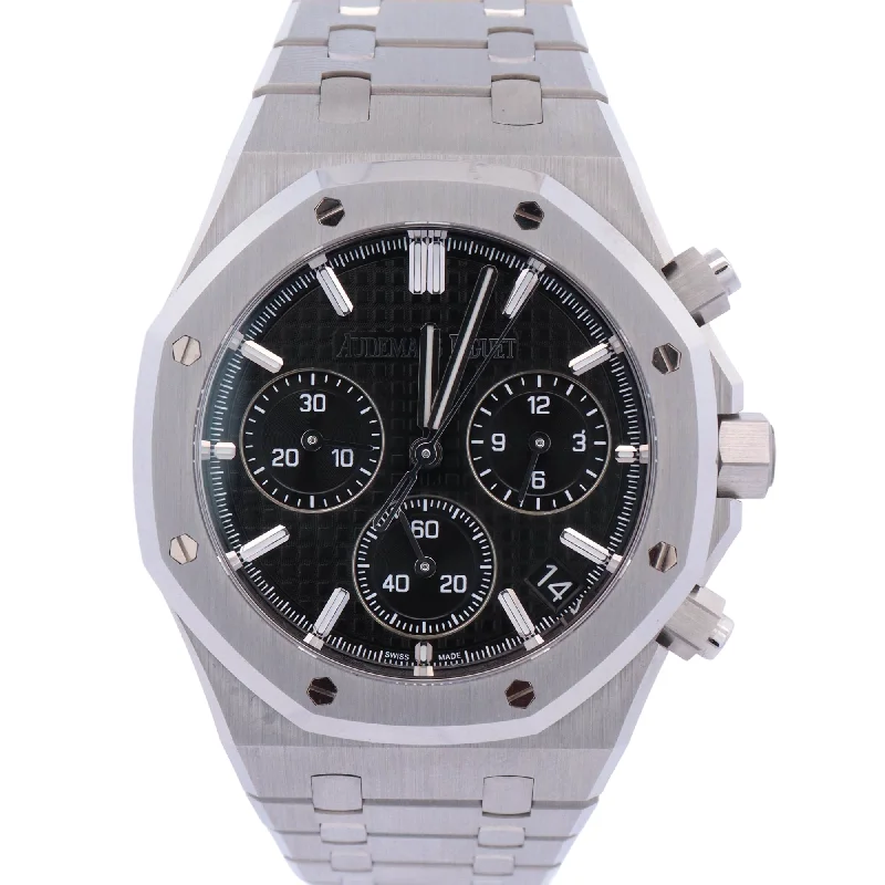 Faceted crystal necklace-Audemars Piguet Royal Oak 41mm Black Dial Watch Ref# 26240ST.OO.1320ST.06