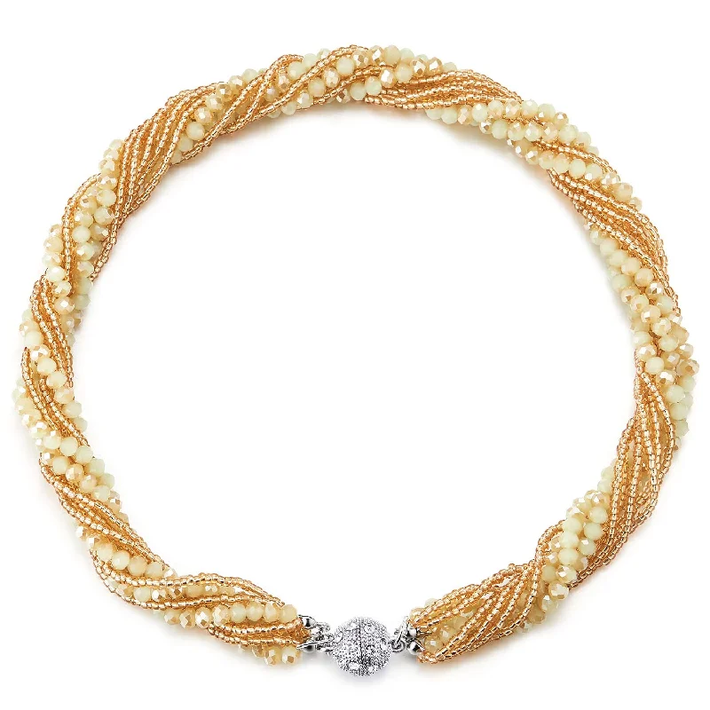 Bead color: Gold and Cream White