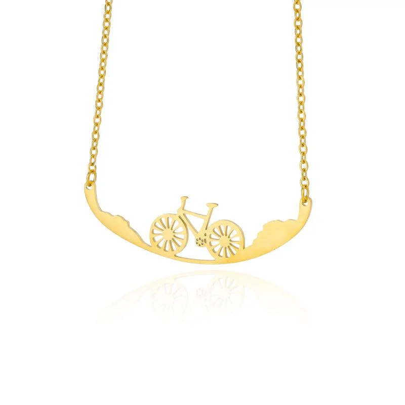 Fin motif necklace-Cycolinks Mountain Bike Clavicle Chain Necklace