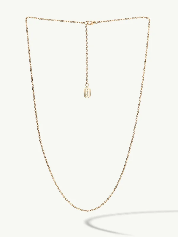 Textured necklace-Diamond Cut Cable Chain Necklace In 18K Yellow Gold, 1.5mm