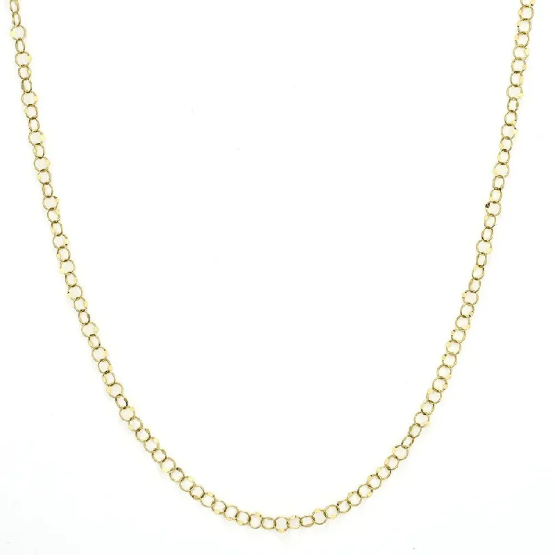 Lush peridot necklace-Jude Frances Hammered Circle Chain Necklace