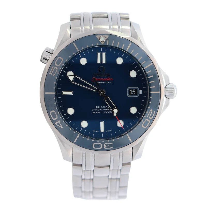 Bold emerald necklace-Omega Seamaster 41mm Blue Dial Ref# 212.30.41.20.03.001