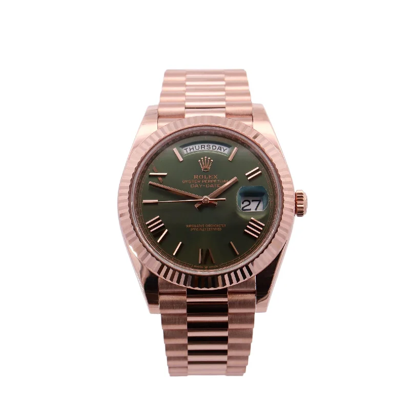 Raindrop necklace-Rolex Day-Date 40mm Olive Dial Watch Ref# 228235