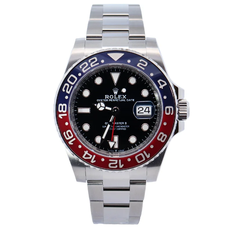 Six-gem necklace-Rolex GMT-Master II 40mm Black Dial Watch Ref# 126710BLRO