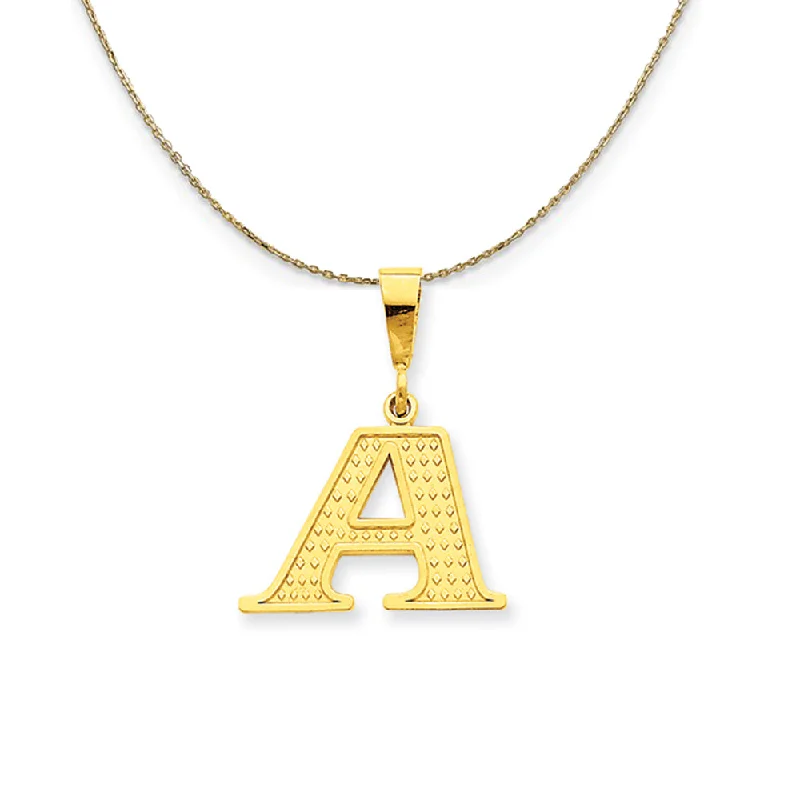 Luminous ruby necklace-14k Yellow Gold, Ashley, Initial A Necklace