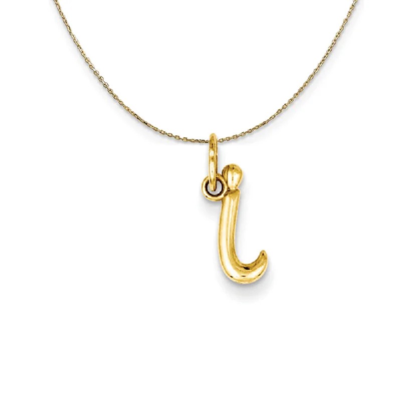 14k Yellow Gold, Claire Mini Lower Case Initial I Necklace