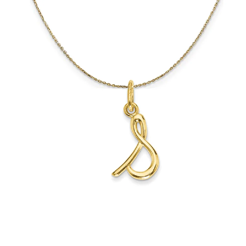 Precision cut necklace-14k Yellow Gold, Claire Mini Lower Case Initial S Necklace