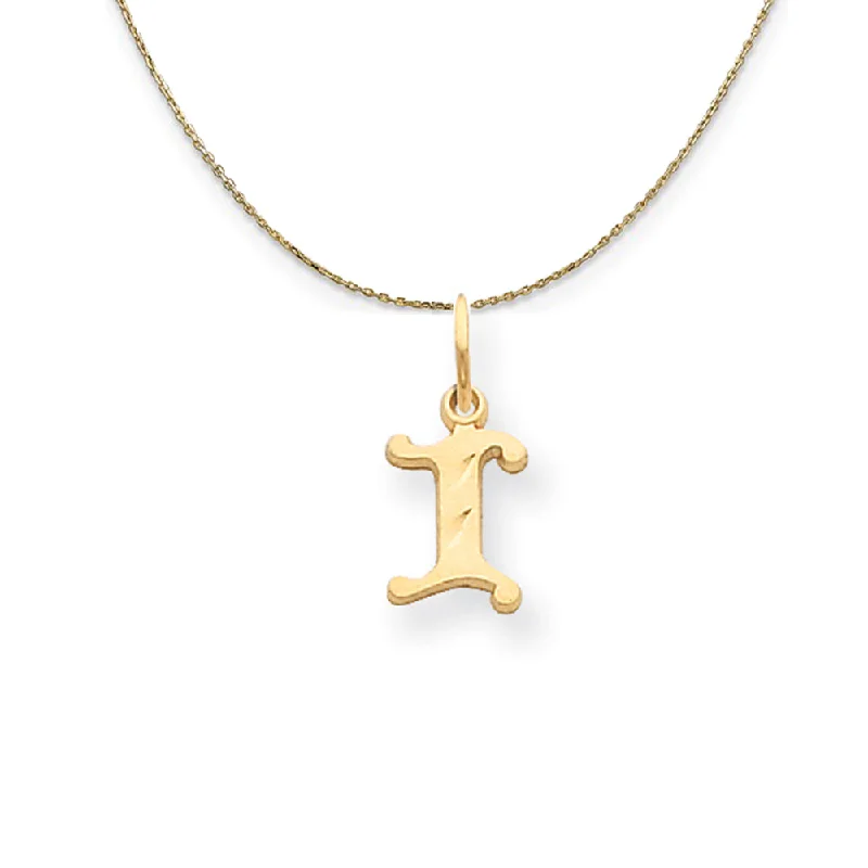 14k Yellow Gold, Isabelle, Mini Letter I Initial Necklace