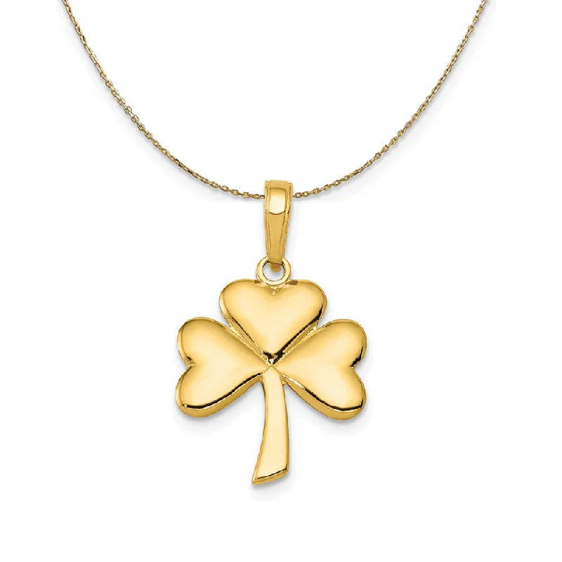 Vine-twist necklace-14k Yellow Gold Polished Shamrock Necklace