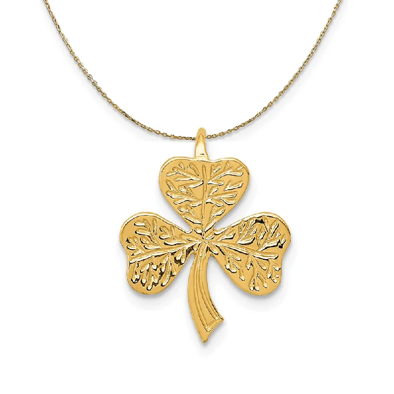 Vine-twist necklace-14k Yellow Gold Shamrock Slide Necklace