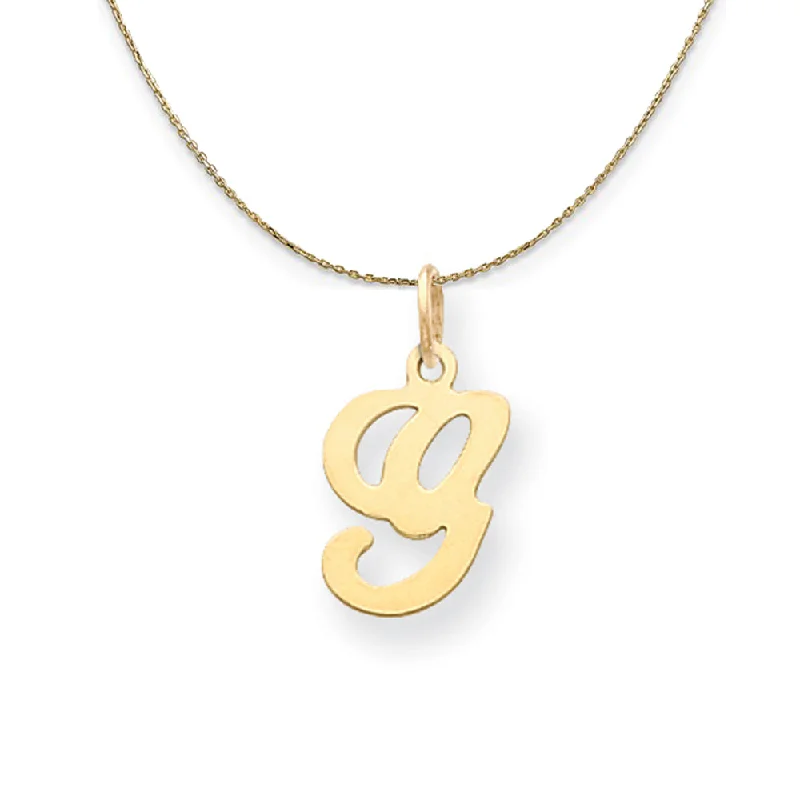 14k Yellow Gold, Sophia, Sm Script Initial G Necklace